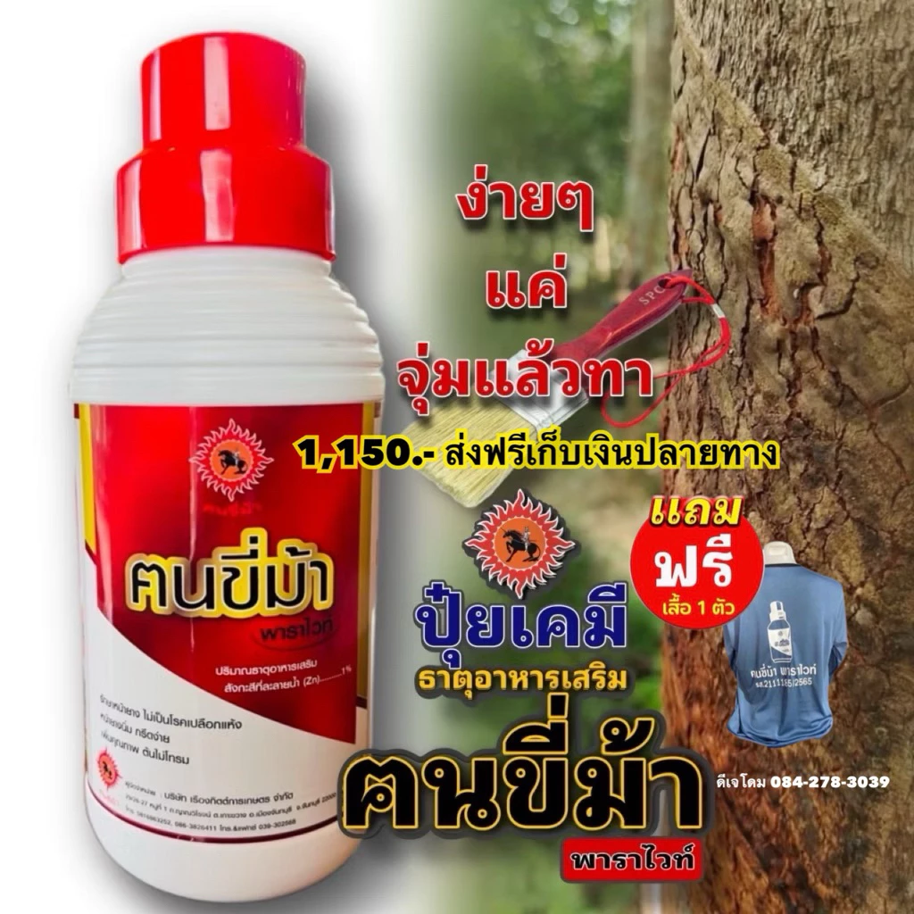 ฅนขี่ม้าพาราไวท์ขนาด 1 ลิตร By ดีเจโดม นาทวี แถมแปลง 1 อัน เสื้อ 1 ตัว (ดีเจโดม นาทวี รับประกันของแท้ 100 %)
