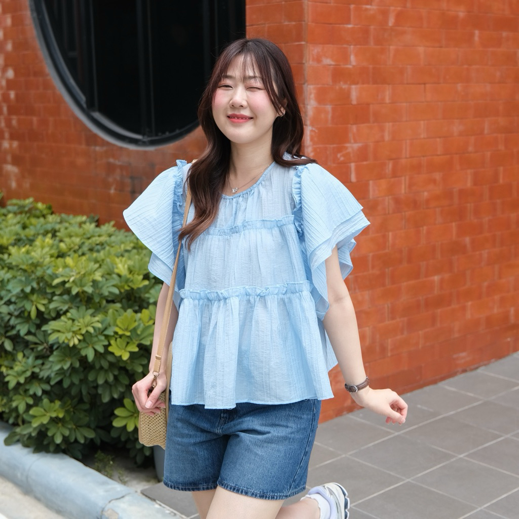 Bubble top 🫧 Chakiya.store❣️เสื้อแต่งระบาย แขนพลิ้วๆ มี 7 สีเลยค่า รูปที่ 7