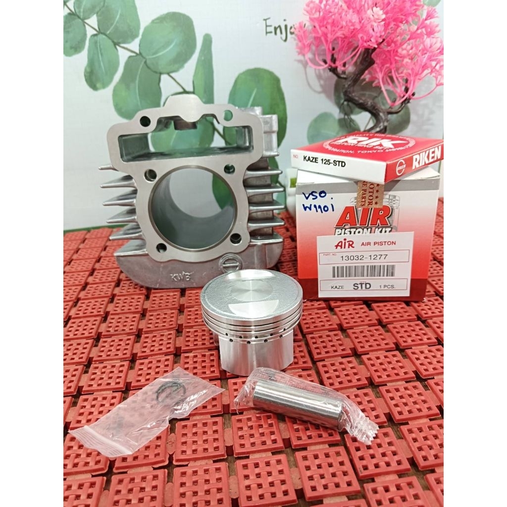 เสื้อลูก w110i ปลอกยาว ลูกสูบ คาเซ่ 56-59 มิลสลัก13 พร้อมหัววาล์ว เดิม วาล์ว 28/24
