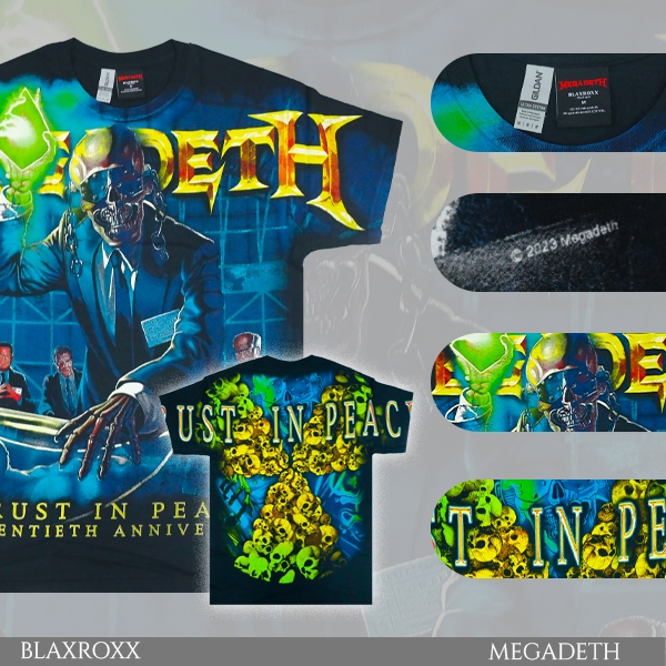 BLAXROXX | MEGADETH® | [MGD029-GILDAN] | เสื้อวง OVP สีจม | เสื้อยืดคอกลม แขนสั้น | GILDAN Ultra Cot