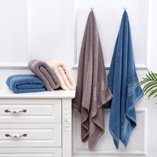 ผ้าเช็ดตัว (100% cotton) ขนาด 70x140 ซม. ผ้าเช็ดตัวหลายสี ผ้าขนหนูหนาและนุ่ม อัพเกรดคุณภาพผ้า ดูดซับน้ำได้ดี ไม่เป็นขุย