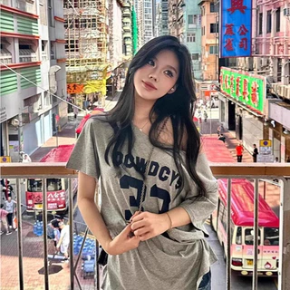 พร้อมส่งในไทย*** เสื้อยืดปาดไหล่ โอเวอร์ไซส์ขนาดใหญ่ ปาดไหล่ข้างเดียว Y223
