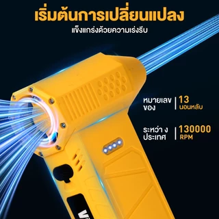 พัดลมเทอร์โบเจ็ท เครื่องเป่าลมไร้สาย เครื่องเป่าลมไฟฟ้า รุนแรงพัดลม แบบพกพาฝุ่น พัดลม 160000 RPM Turbo Jet