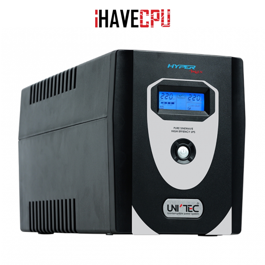 iHAVECPU UPS (อุปกรณ์สำรองไฟ) UNITEC HYPER MAX 2000-PURESINE (2000 VA/1400 WATT)