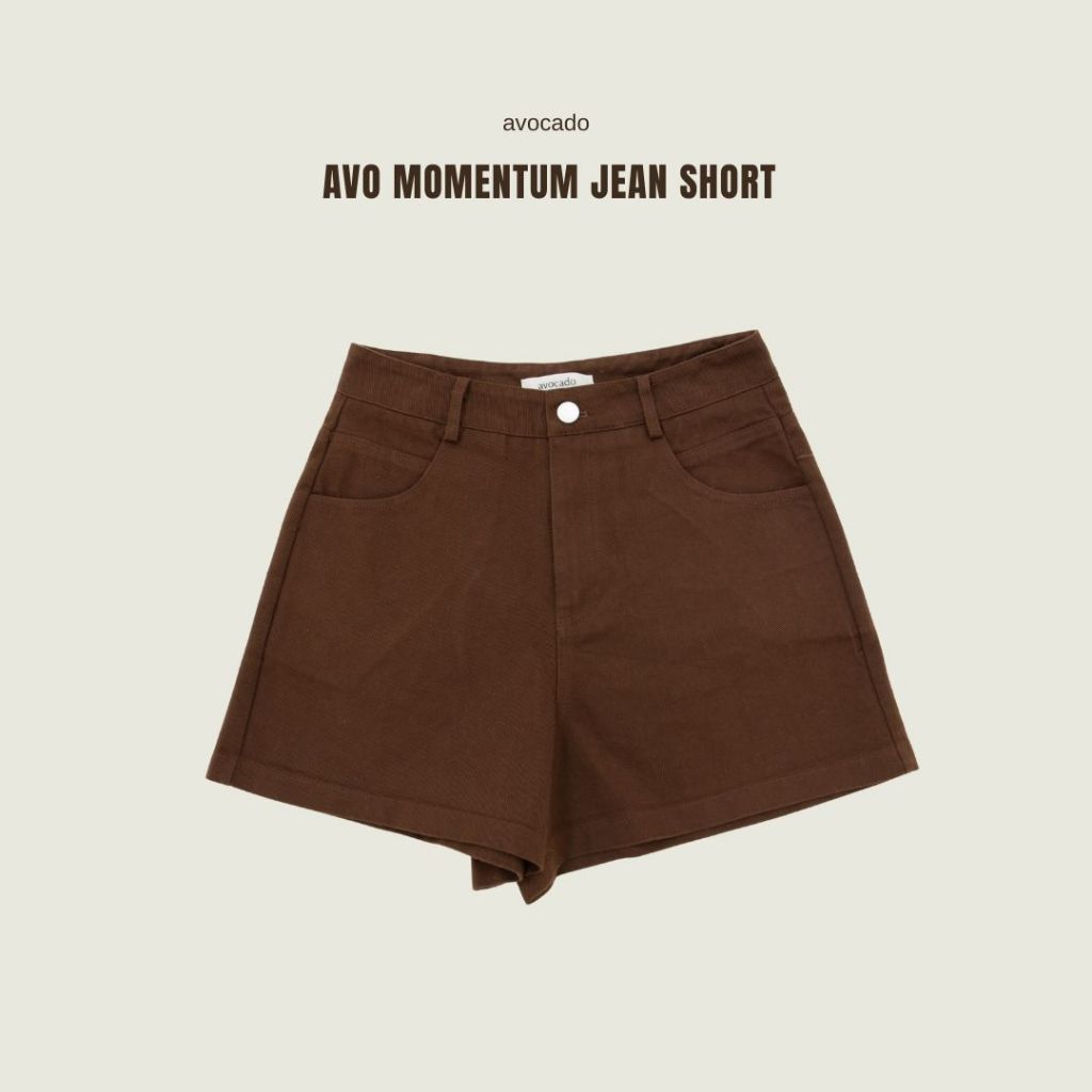 avo Momentum jean short กางเกงยีนส์ขาสั้นสีน้ำตาล รุ่นนี้เป็นกางเกงยีนส์ที่ไม่ได้สั้นมาก