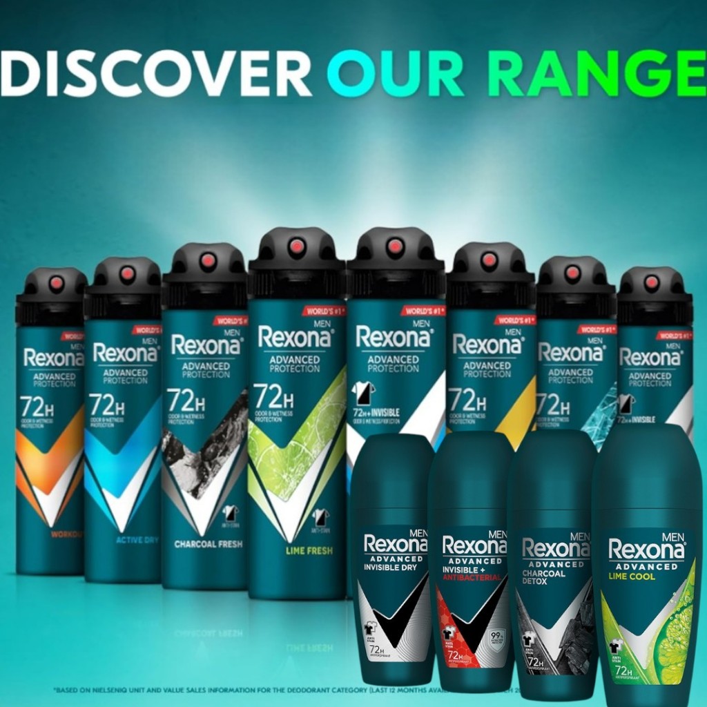 Rexona Men Advanced Protection 72H Deodorant Spray.