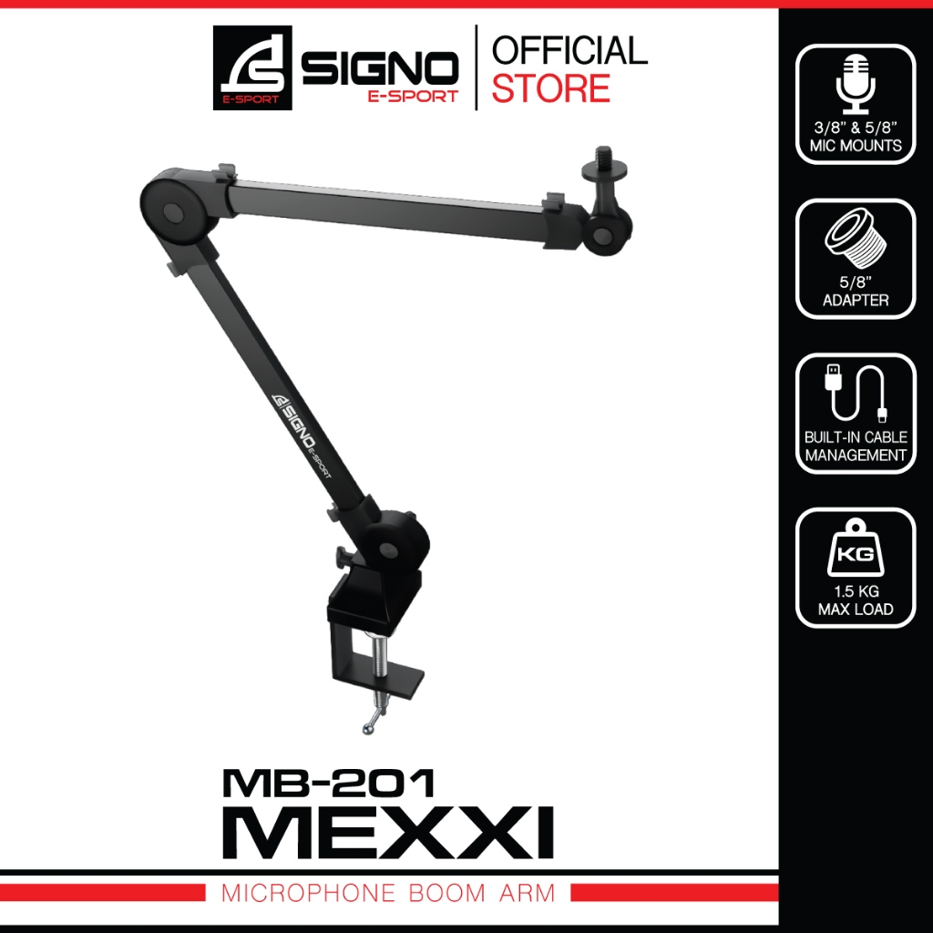 SIGNO E-Sport Microphone Boom Arm MEXXI รุ่น MB-201 (ขาแขวนไมโครโฟน)