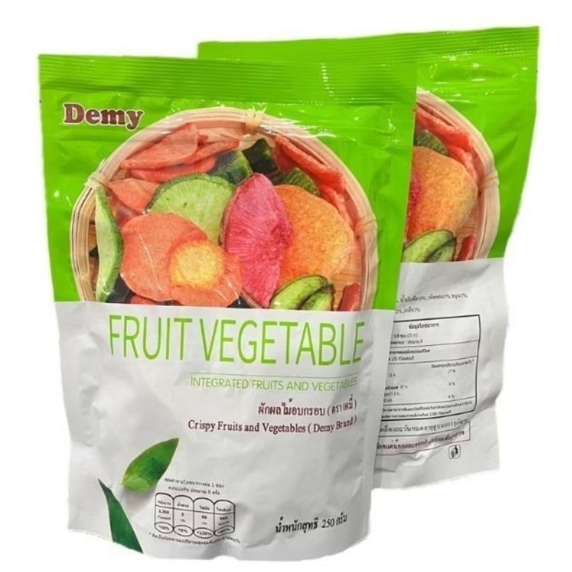 ผักอบกรอบ ผลไม้อบกรอบ 12 ชนิด 250g ผักกรอบห่อเขียว
