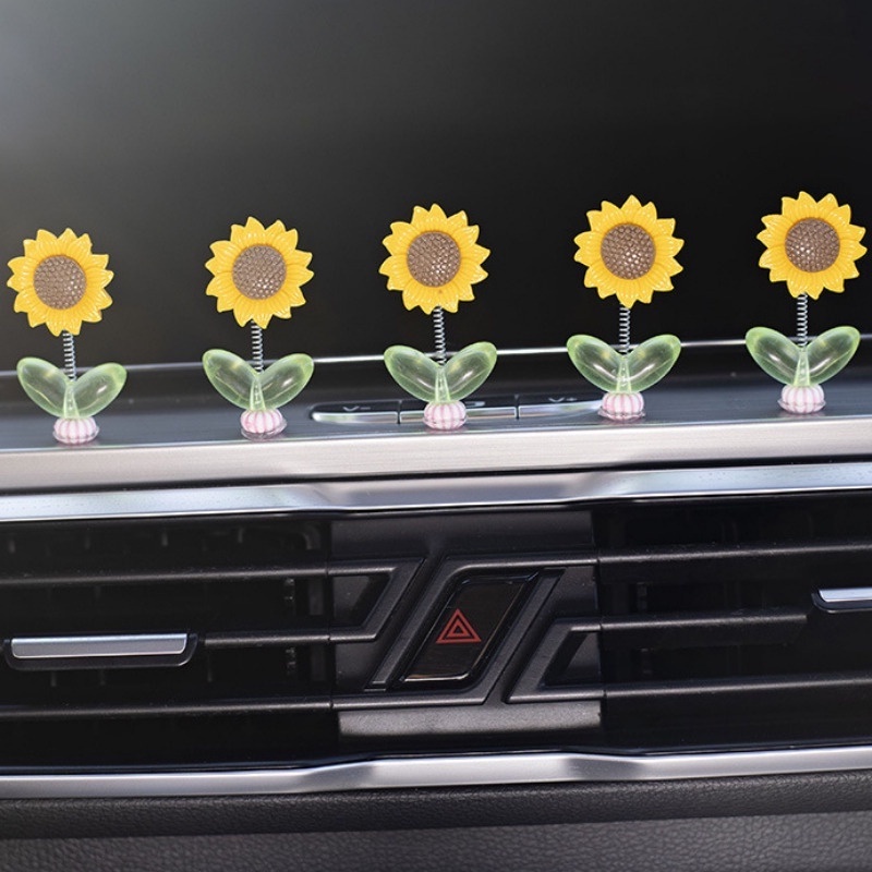 ดอกทานตะวันเขย่าหัว สร้างสรรค์ DIY ตกแต่งรถยนต์ ดอกทานตะวัน - รูปที่ 4