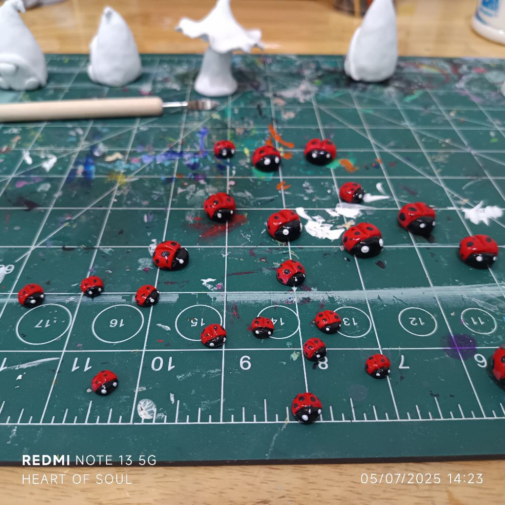 เต่าทองจิ๋ว🐞  ตกแต่งสวน ตกแต่งบ้าน จัดสวนถาด  สินค้าhandmade ปั้นมือ - รูปที่ 4