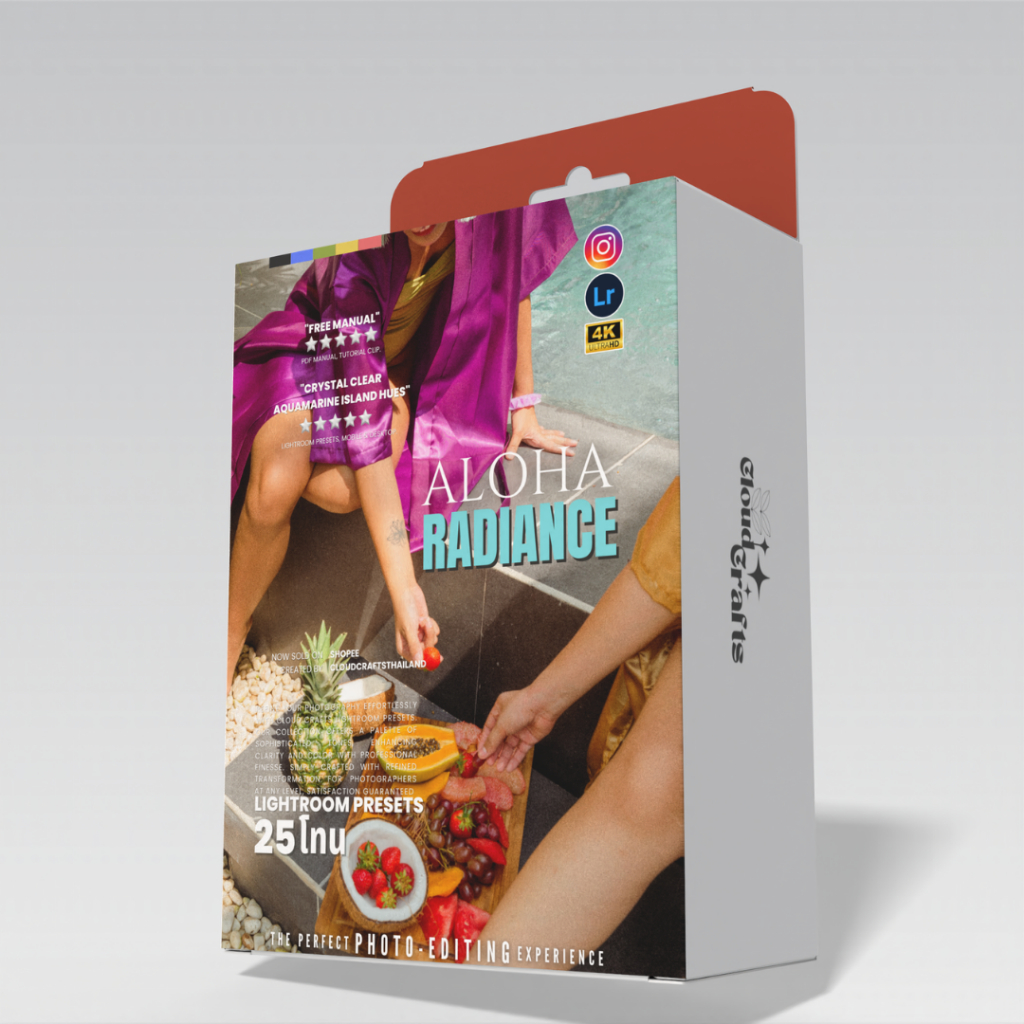 Aloha Radiance | 25โทน | ฟิลเตอร์แต่งภาพพรีเมี่ยม | Lightroom | Pro-Grade Edits | Crafted By CloudCr