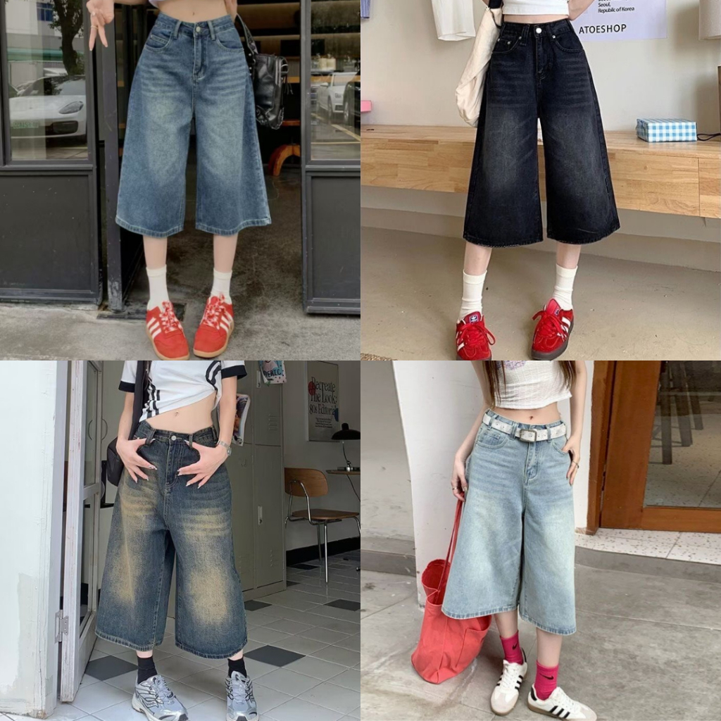 กางเกงยีนส์ขากระบอก S-10XL ทรงหลวมขากว้างใส่ได้ทั้งเอวสูง เอวต่ำ ผ้าใส่สบาย