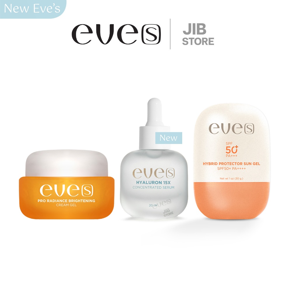 EVE'S เซตครีมเจลส้ม เซรั่มไฮยาลูรอน ครีมกันแดดซันเจล แบรนด์อีฟส์   บำรุงผิวหน้า Moisturizer