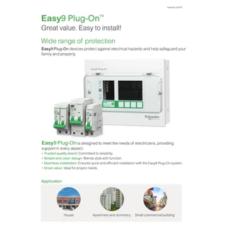 Schneider กันดูด EZ9D 40A - 63A 1P+N 10kA 30mA Easy9 RCBO เมนเซอร์กิตเบรกเกอร์ ป้องกันไฟดูด