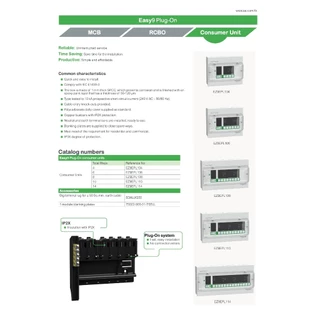 Schneider ตู้คอนซูมเมอร์ยูนิต EZ9EPL 4ช่อง - 14ช่อง Easy9 Consumer Units