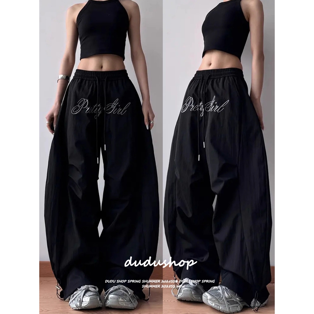 [Summer quick-drying fabric sports jazz dance wide-leg pants]  กางเกงขายาวทรงหลวมฤดูร้อนใหม่สำหรับผู้หญิง กางเกงกีฬาลำลอ
