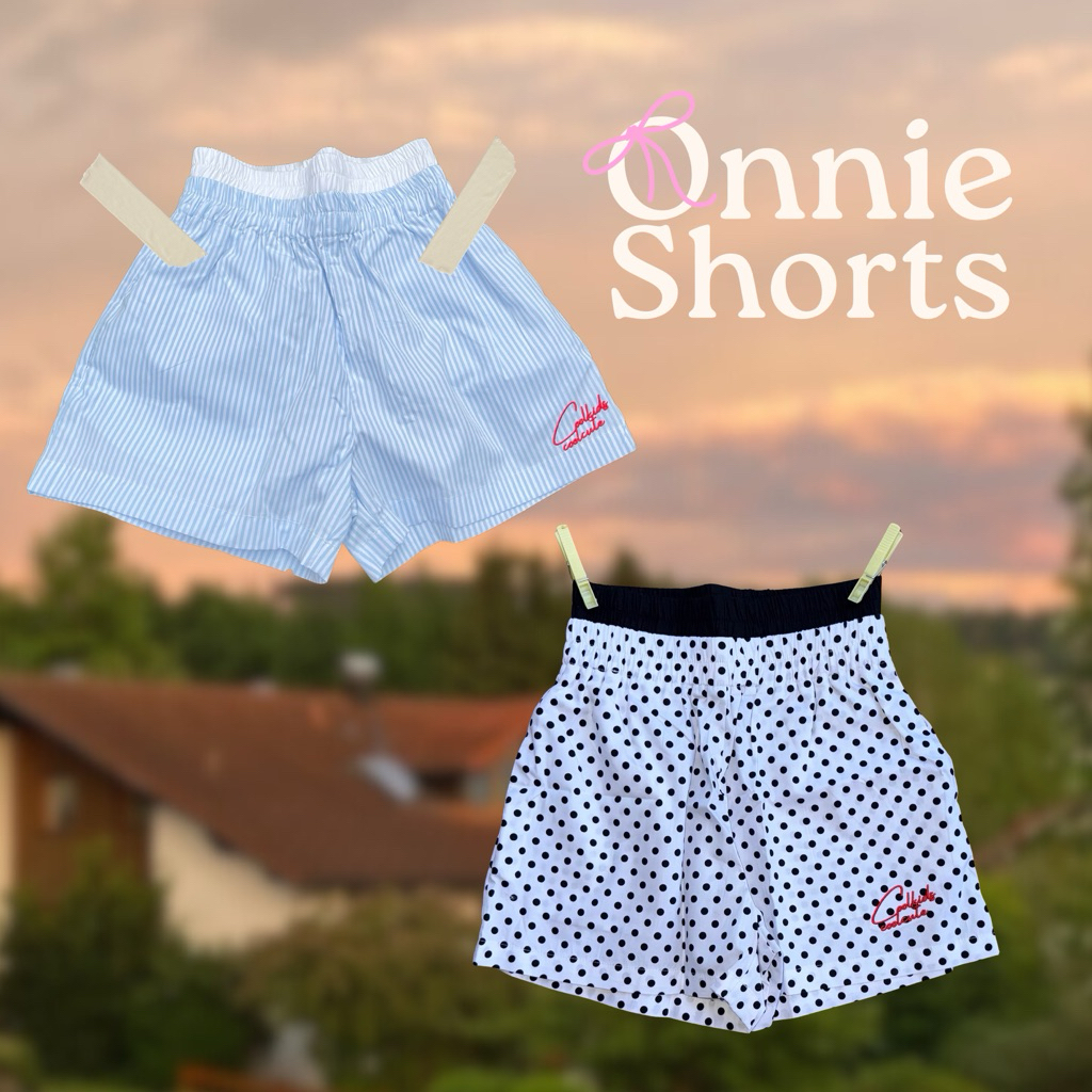 Coolkids.Coolcute | Onnie shorts กางเกงขาสั้นลายทาง 2 เลเยอร์