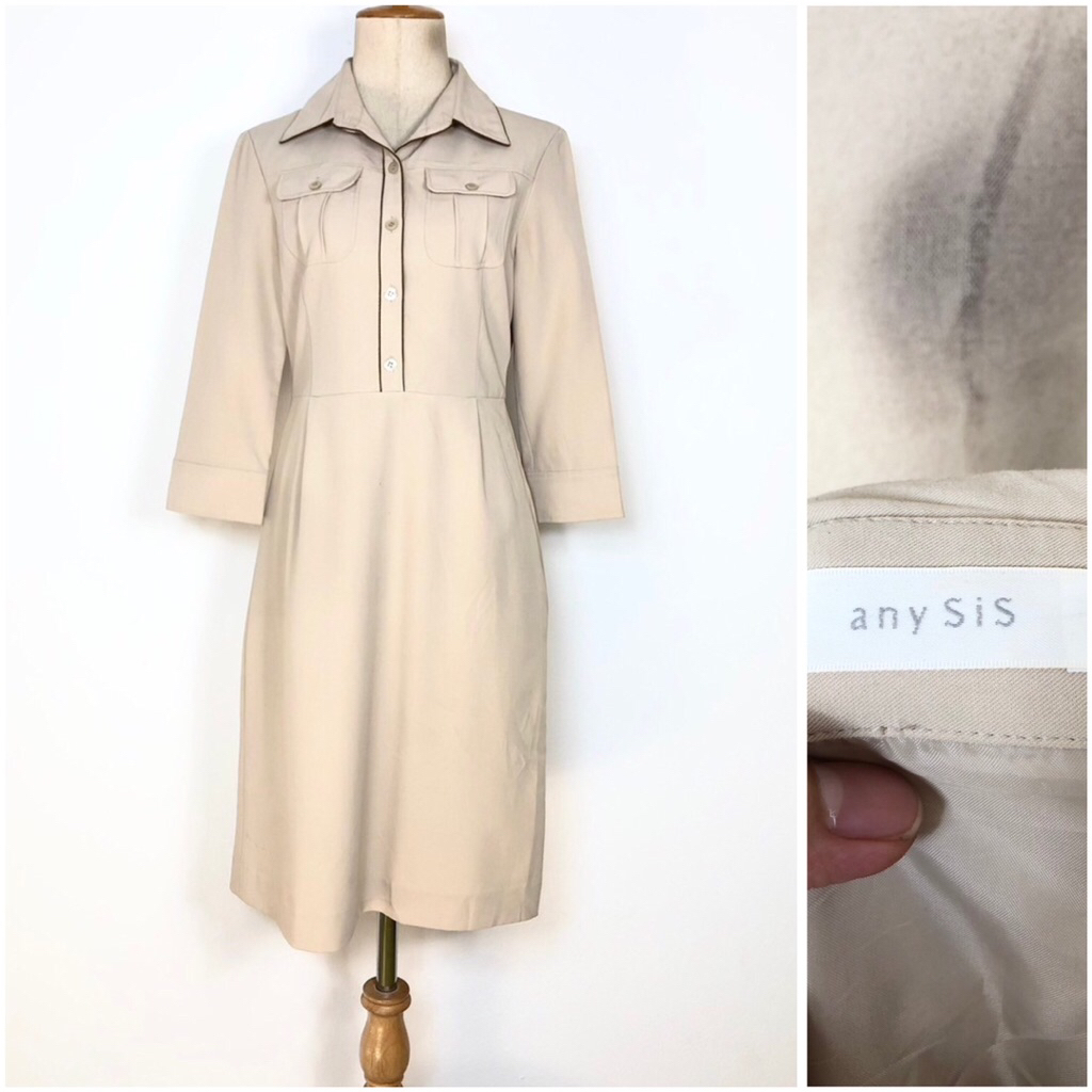 AnySis ชุดเดรสสีครีม