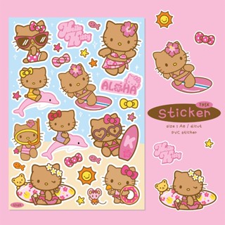 Kitty Aloha Sticker คิตตี้ผิวแทน สติ๊กเกอร์ A6