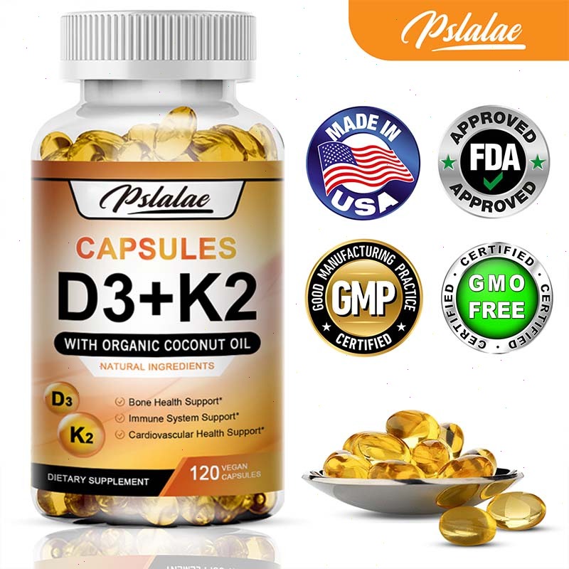 Pslalae - แคปซูลวิตามิน D3 + K2 - ส่งเสริมสุขภาพกระดูกและข้อต่อ
