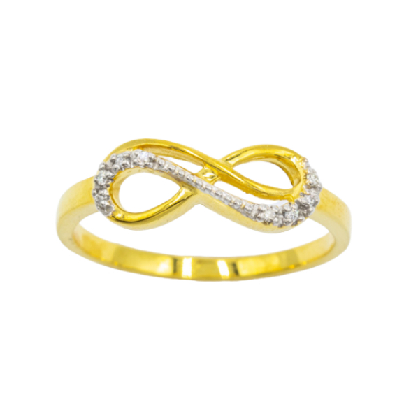 Happy jewelry แหวนเพชร  แหวน Infinity ความหมายดีๆ แหวนทองเพชรแท้ ทองแท้ 37.5% ME868