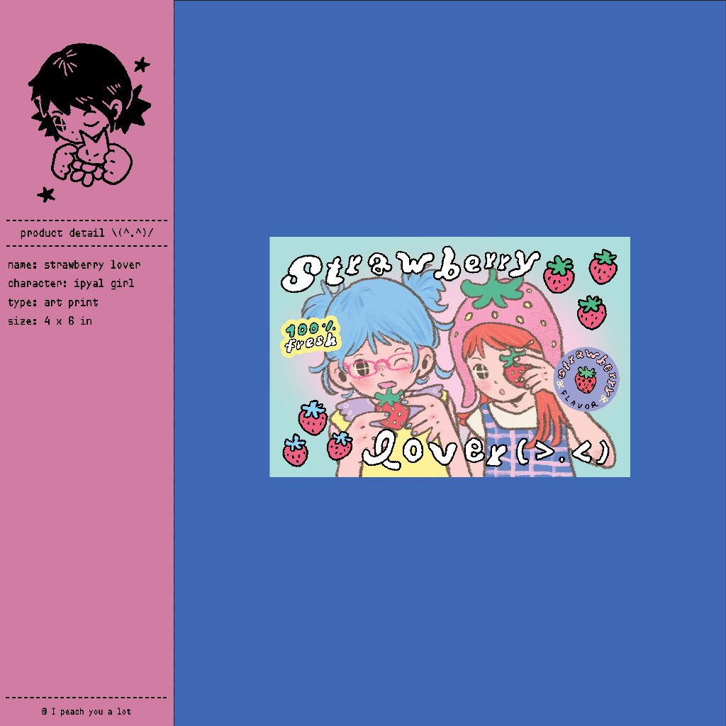 strawberry lover / postcard / ขนาด 4*6 นิ้ว