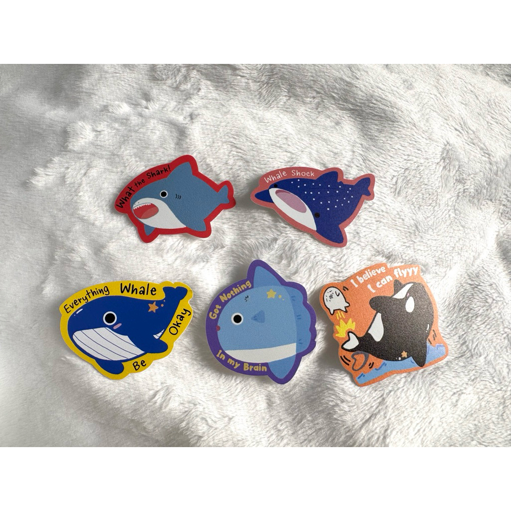 สติกเกอร์แก๊งค์สัตว์ใต้ทะเล under the sea sticker design by noomfuu☁️