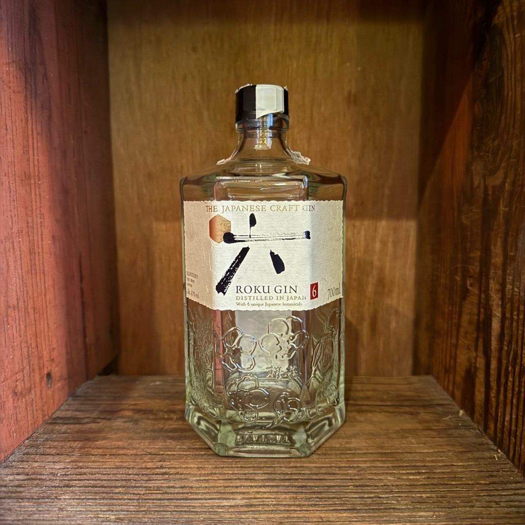 ขวดเปล่า ROKU GIN จินญี่ปุ่น ขวดหกเหลี่ยมลายซากุระ | ขวดแต่งบ้าน ขวดแก้วของสะสม