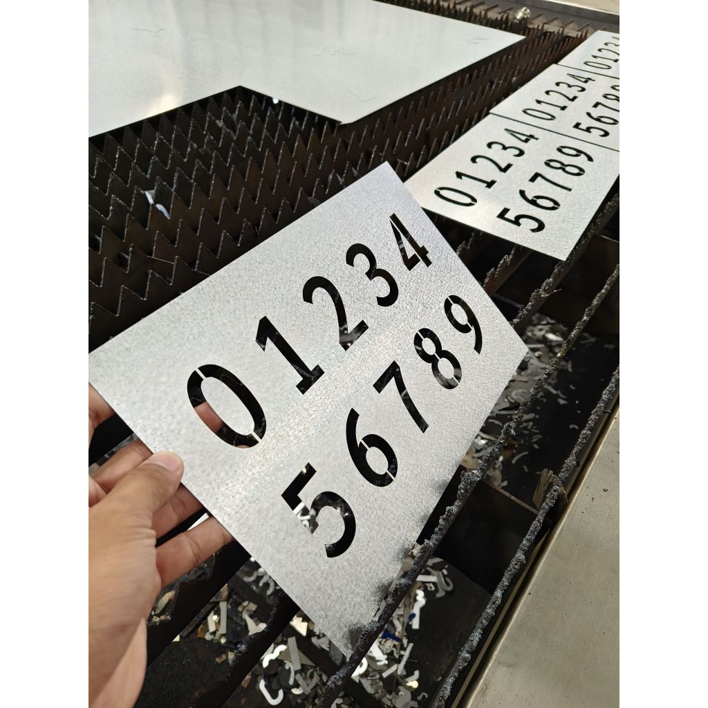 ตัวเลขสำหรับพ่นสี 0-9 งานเหล็กสามารถใช้ซ้ำได้ โดนทินเนอร์ได้