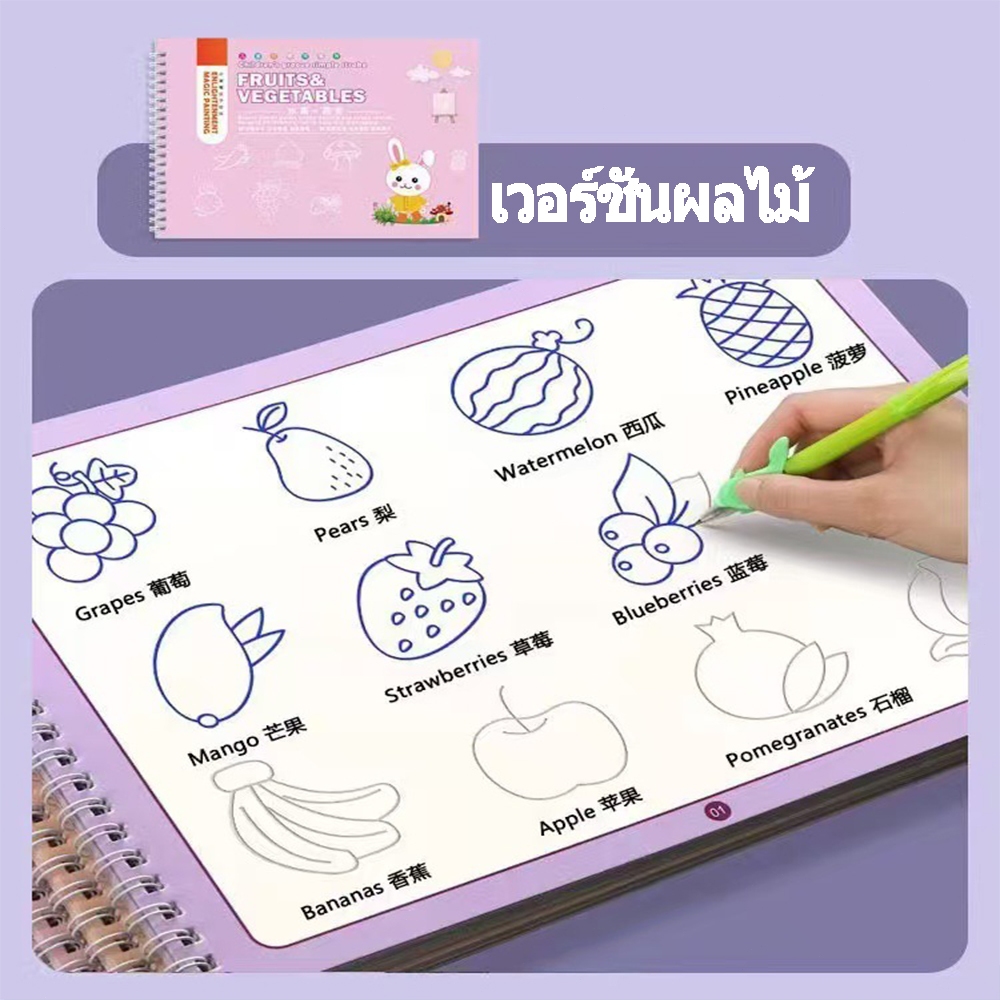 สมุดภาพการเริ่มต้นสำหรับเด็กวาดภาพสั้นๆ แบบง่าย เอกสารฝึกการควบคุมปากกา อนุบาลเวทมนตร์ เด็กเรียนวาดภาพ