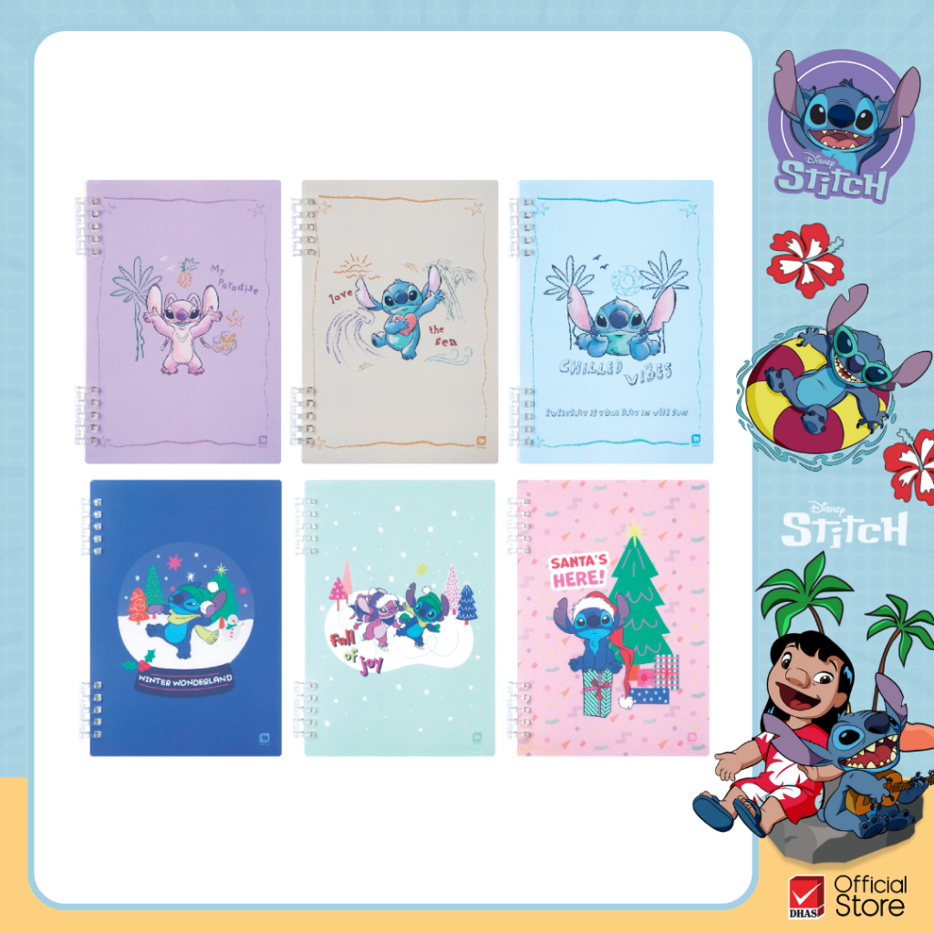 Elephant สมุดโน๊ต สมุดริมลวด A5 70G 50S Stitch คละลาย จำนวน 1 เล่ม