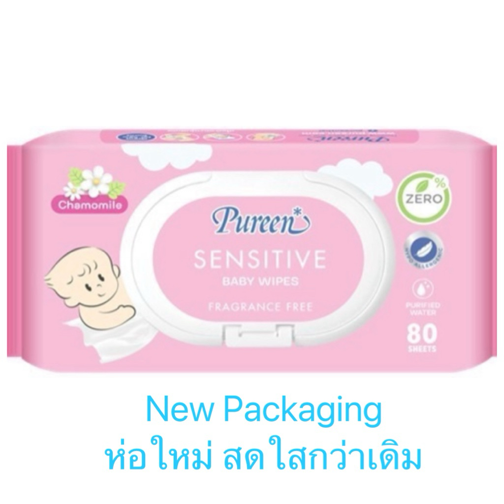 6 ห่อ Pureen กระดาษเปียกห่อใหญ่ 80 แผ่น 6 ห่อ รวม 480 แผ่น - รูปที่ 3