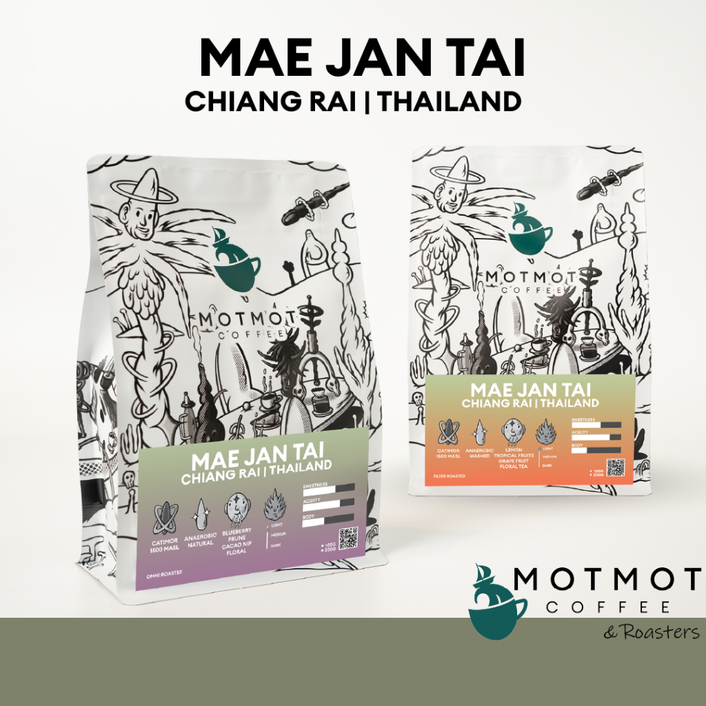 Mae Jan Tai Chiang-Rai Thailand (Anaerobic Washed & Natural) | กาแฟ แม่จันใต้ เมล็ดกาแฟคั่ว MOTMOT C