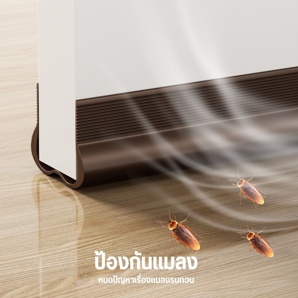 ที่กั้นประตู แบบสอด ซีลกั้นประตู กันฝุ่น กันลม กันแมลง กันแอร์ออก ที่กั้นขอบประตู แถบปิดผนึกด้านล่างประตูสามชั้น - รูปที่ 3