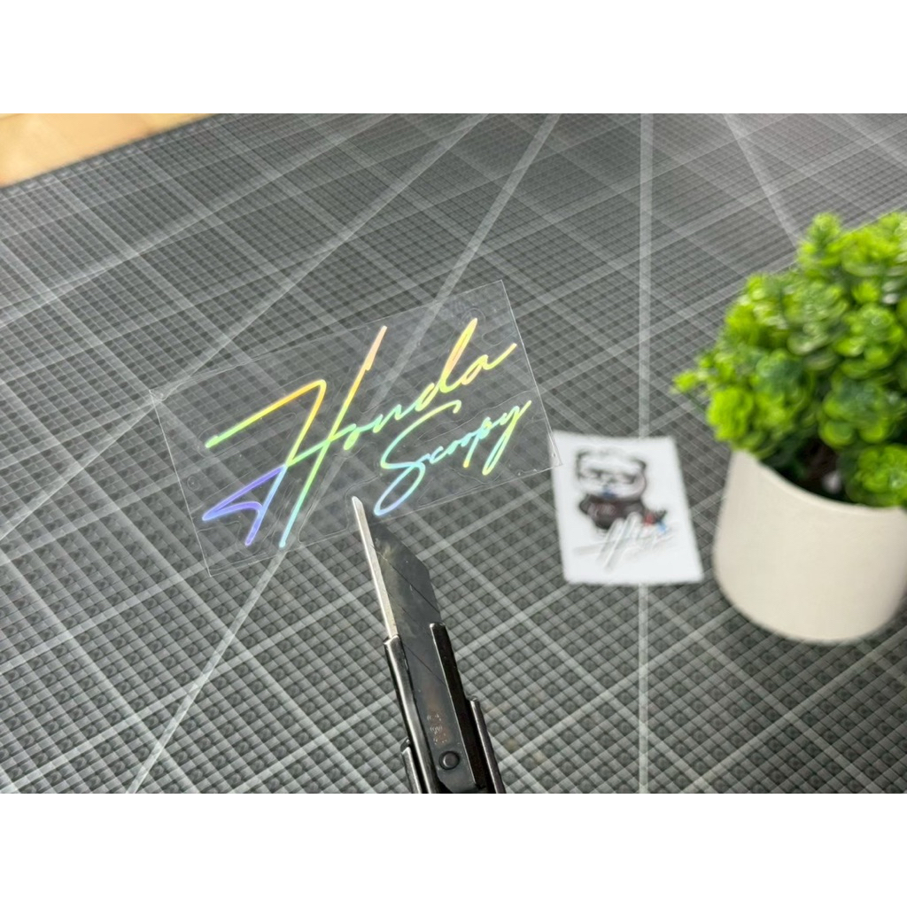 Hinsticker สติกเกอร์โลโก้ Honda SCOOPY มีฟ้อนปกติและฟ้อนลายเซ็นต์ มีหลายสีให้เลือกเยอะมาก - รูปที่ 4