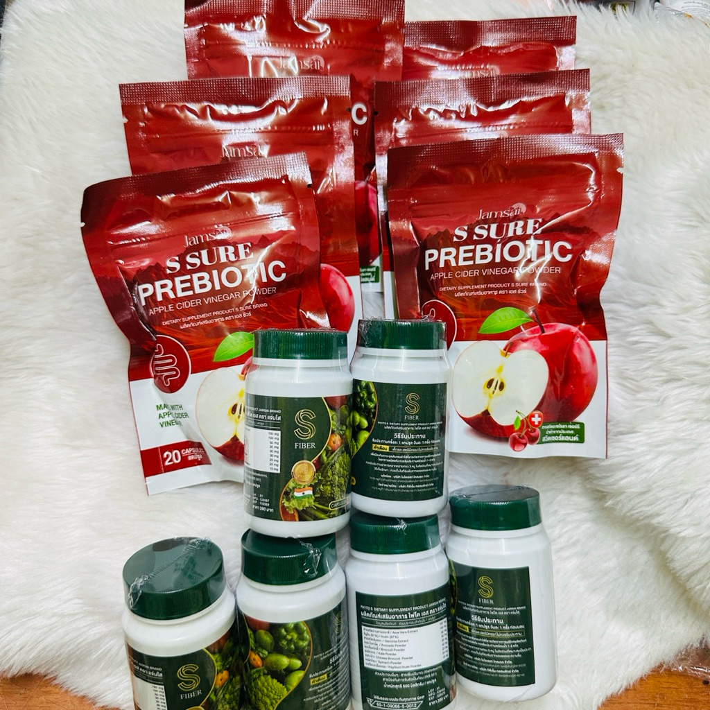 12 อย่าง เอส ชัวร์ เอสไฟโต ไฟเบอร์ แบรนด์ แจ่มใส s sure prebiotic s fiber s phyto 20 แคปซูล