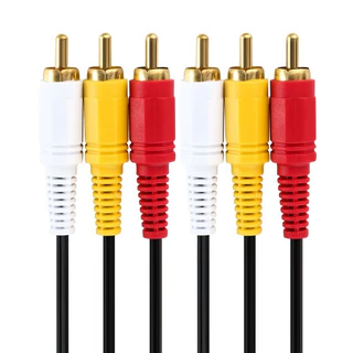 สายสัญญาณเสียงและวิดีโอ 3RCA ถึง 3RCA ยาว 1.5 ม. สาย RCA สำหรับกล่องรับสัญญาณ DVD