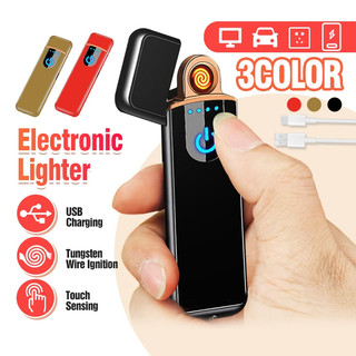 ไฟแช็คไฟฟ้า ไฟแช็ค ไฟฟ้า USB ไฟแช็กพลาสม่า ไฟฉายแรงสูงในตัว ตรวจจับการสัมผัส ขนาดเล็กและสะดวกในการพกพา