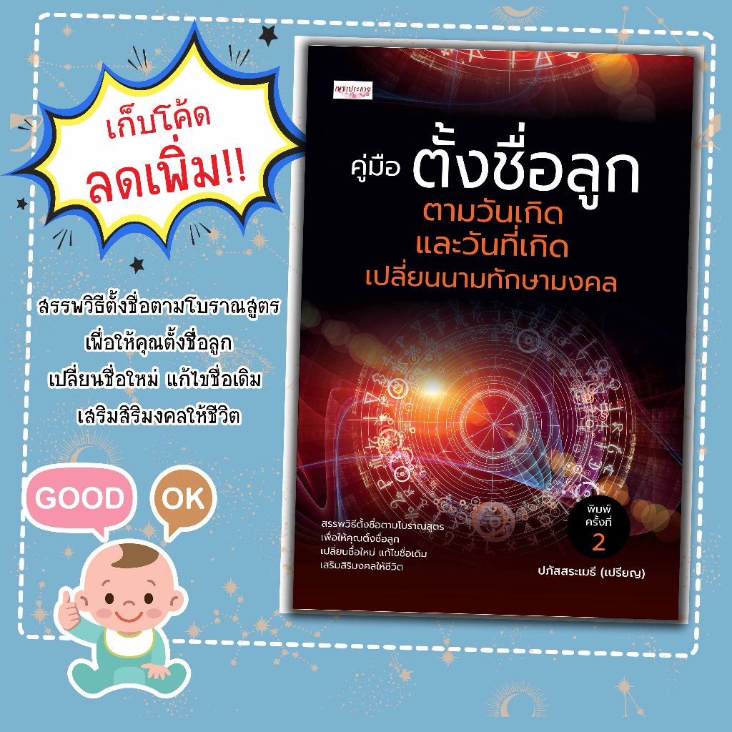 หนังสือเรื่อง คู่มือ ตั้งชื่อลูก ตามวันเกิด และวันที่เกิด เปลี่ยนนามทักษามงคล/ปภัสสระเมธี (เปรียญ)