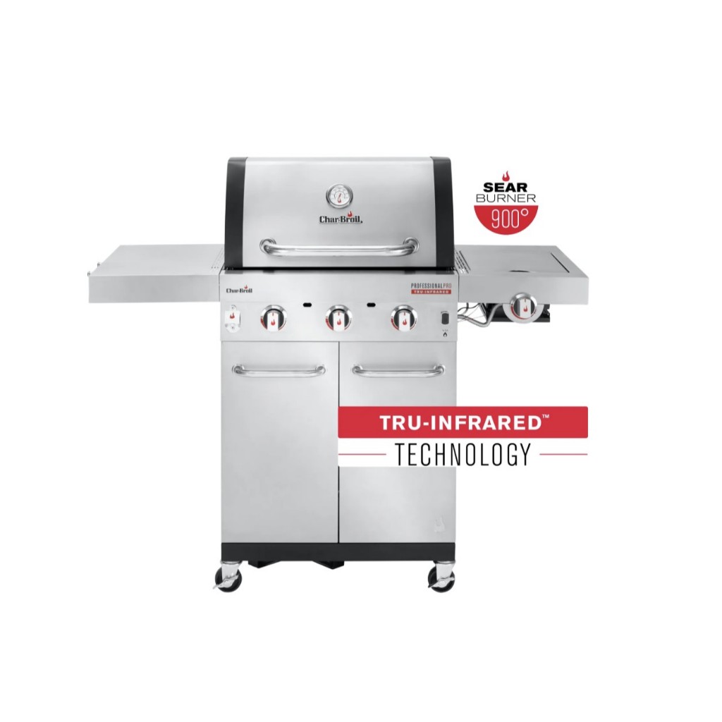 Char Broil USA เตาบาร์บีคิวแก๊ส 3+1 หัวรุ่นพิเศษ มีกระจายความร้อน Professional PRO S 3 TRU‑Infrared