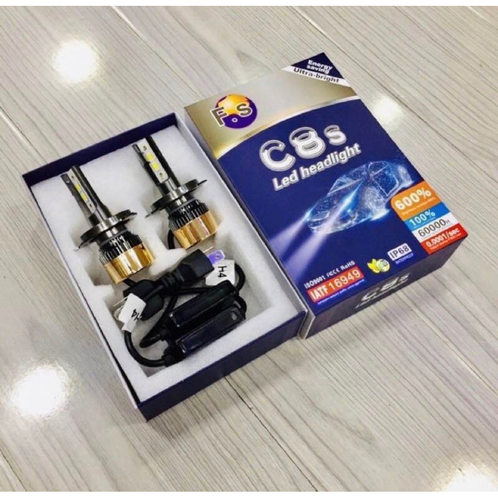 ไฟหน้า LED ขั้วH4 รุ่น C8S 35W 6000K 12000ML สว่างตาแตก