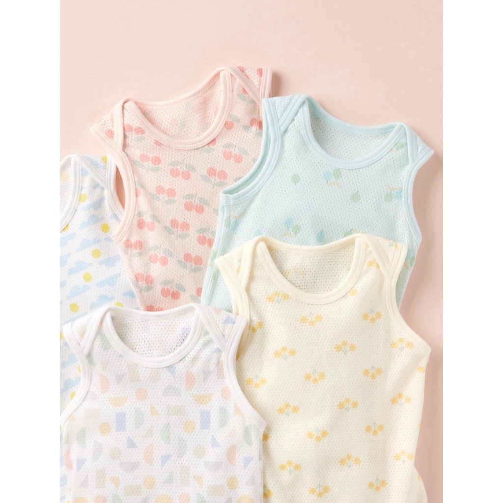 Uniqlo ชุดบอดี้สูท ผ้าคอตตอลตาข่าย แขนสั้น ของใหม่ ไซด์ 60/70/80/90 พร้อมส่ง