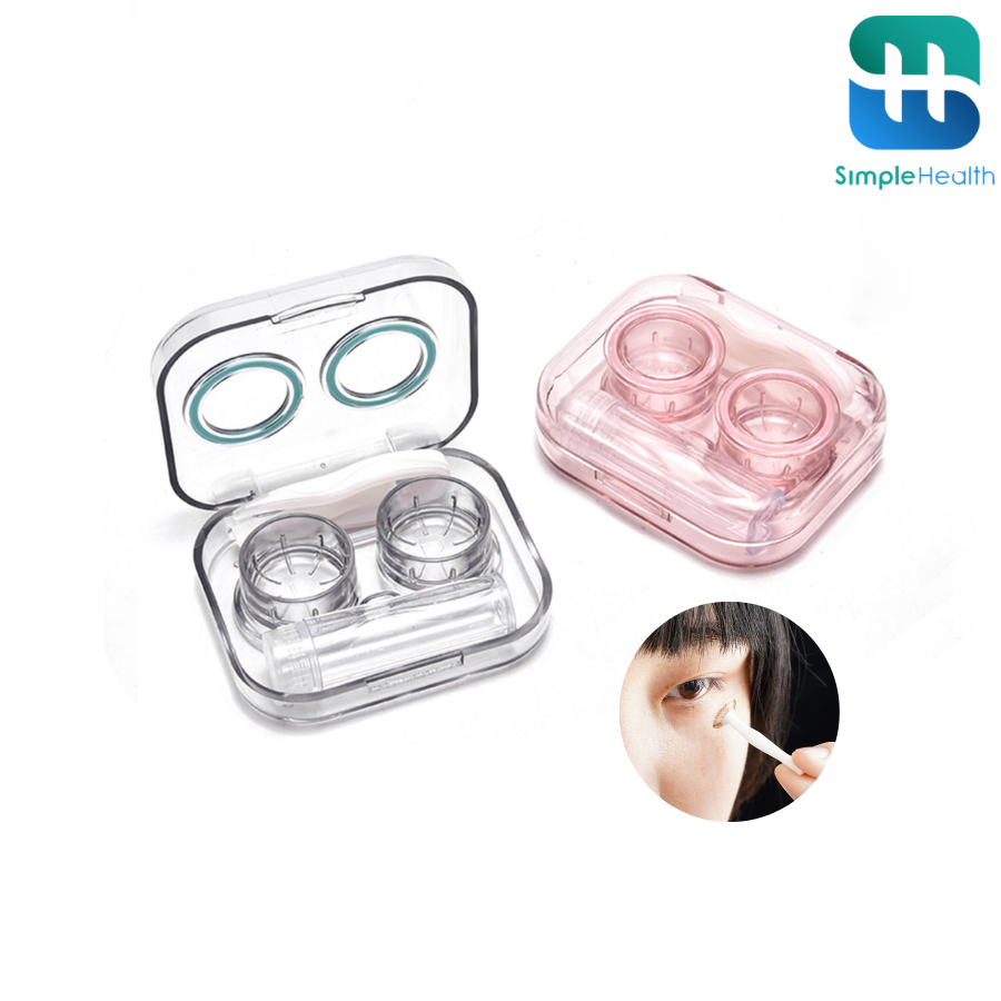Simple Healthcare ตลับคอนแทคเลนส์ กล่องคอนแทคเลนส์พร้อมอุปกรณ์ Contact lens Box ฝาปิดแน่นน้ำไม่ซึม