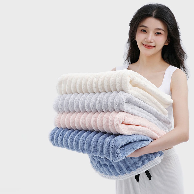 YJR-01/02 【มี 2 ขนาด】ผ้าเช็ดตัว ลายลูกกวาด ผ้าขนหนูอาบน้ำ ขนนุ่ม ซับน้ำดี  ผืนใหญ่ห่อตัวได้ ราคาถูก  นุ่มไม่บาดผิว