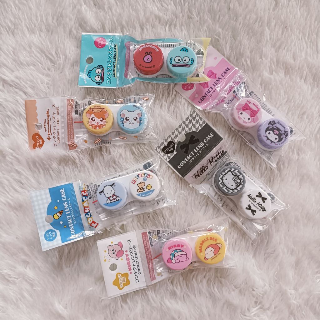 ตลับคอนแทค sanrio มายเม คุโรมิ คิตตี้ เคอบี้ แฮมทาโร่ ฮันโยดง โปเชโกะ แมวมารี Contact lens case ของใช้