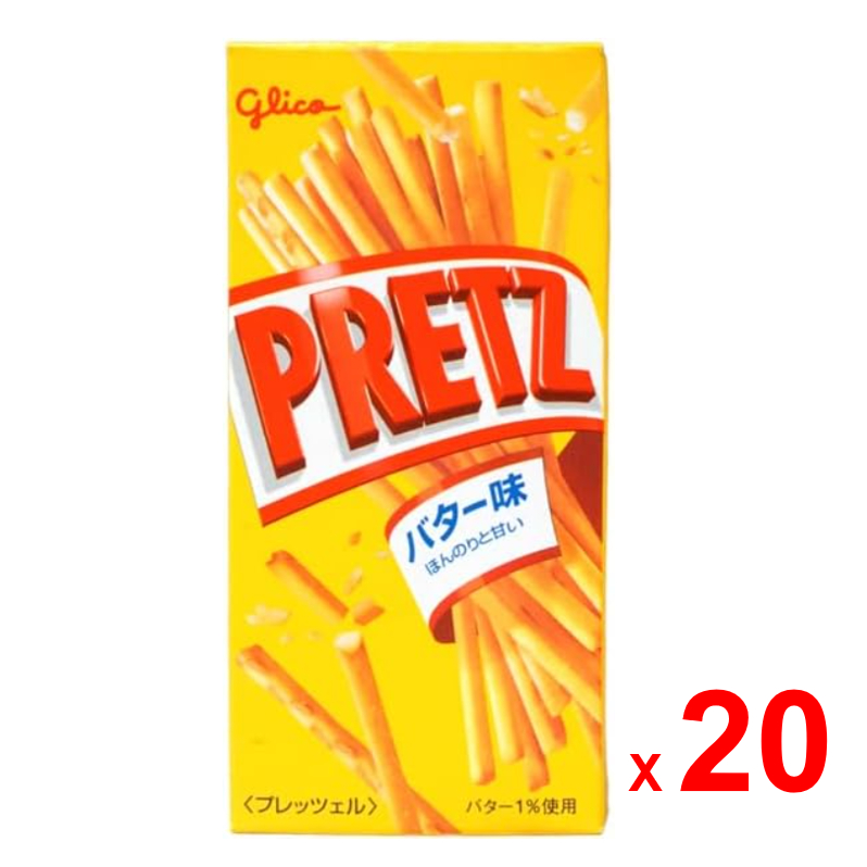 GLICO PRETZ บิสกิต กูลิโกะ เพรทซ์ รสเนย ผลิตในประเทศญี่ปุ่น ชุดละ 20 กล่อง กล่องละ 22.5 กรัม / GLICO