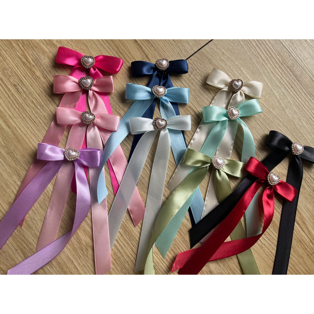 เข็มกลัดริบบิ้นโบว์ ตกแต่งหัวใจ🎀🩵 ขนาดริบบิ้น 2ซม. - รูปที่ 6