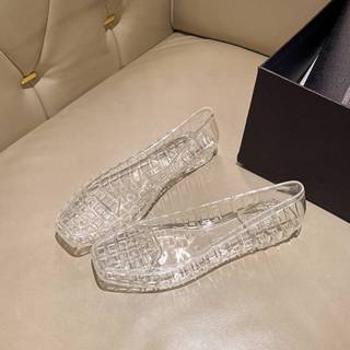 รองเท้าแตะยางรองเท้ายางสีใสมีกากเพชร  ยางนิ่มใส่สบายไม่กัดเท…