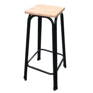 Inmyhomeเก้าอี้บาร์ (C)ไม้ยางพารา ขาเหล็ก เก้าอี้คาเฟ่ สูง75cm. รับน้ำหนักได้100กิโล