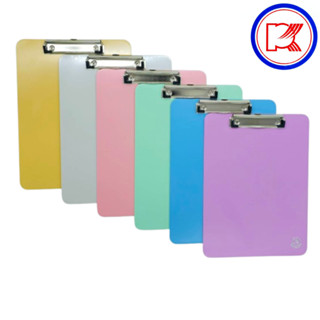 คลิปบอร์ดพลาสติก A4 สีพาสเทล ขนาดกลาง คลิปหนีบกระดาษ